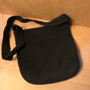 Old Navy black crocheted bag.